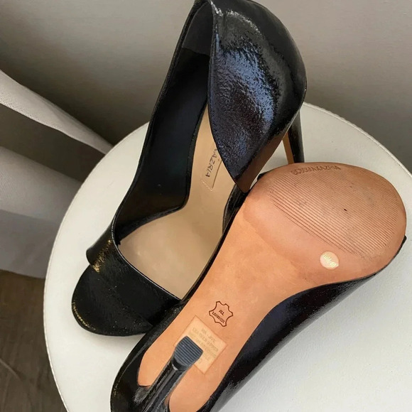 BCBGMAXAZRIA Black Open Toe High Heel Pumps Size 10 | Classic Dress Shoes - Picture 8 of 9